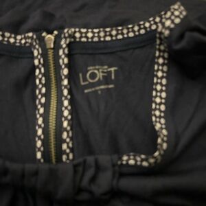 Ann Taylor Loft Black Tank Top with Polka Dot Trim